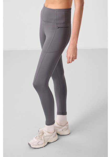 Koyu Gri Esnek Standart Fit Performans Kadın Tayt - 94667 fırsatları