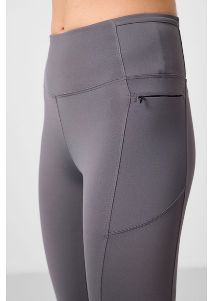 Koyu Gri Esnek Standart Fit Performans Kadın Tayt - 94667 indirimleri