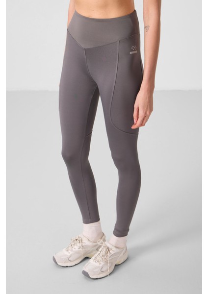 Koyu Gri Polyester Standart Fit Esnek Performans Kadın Tayt - 94666 fırsatları