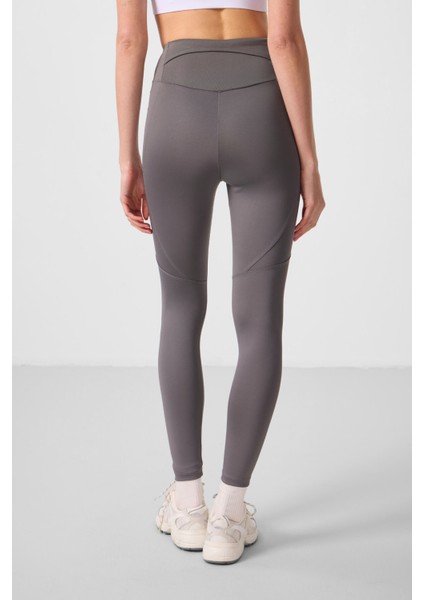 Koyu Gri Polyester Standart Fit Esnek Performans Kadın Tayt - 94666 indirimleri