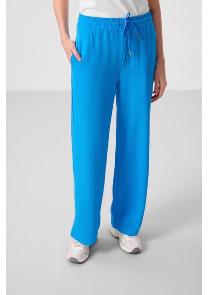 Mavi Keten Geniş Paça Rahat Form Kadın Palazzo Pantolon - 94675 fiyatları