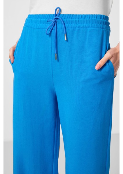 Mavi Keten Geniş Paça Rahat Form Kadın Palazzo Pantolon - 94675 modelleri