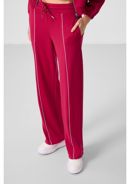 Viva Kırmızı Yumuşak Dokulu Dik Yaka Oversize Lastikli Kadın Eşofman Takım - 95349 fiyatları