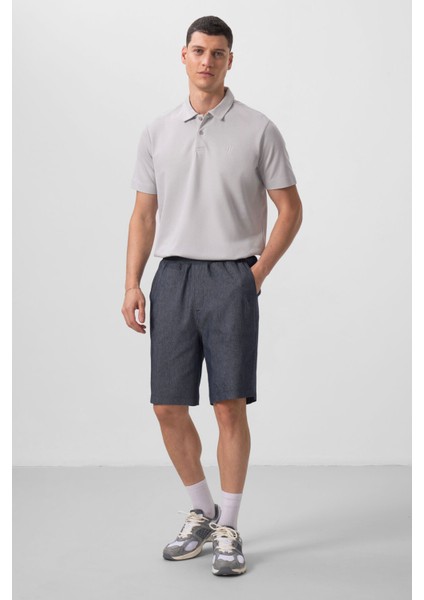Kot Lacivert Standart Fit Dokuma Hafif Esnek Chino Erkek Şort - 81290