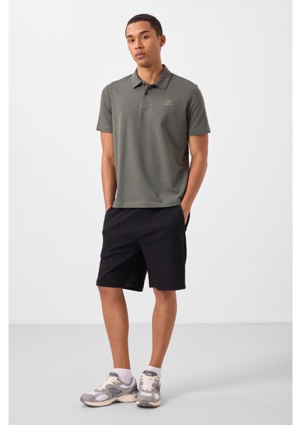 Siyah Standart Fit Dokuma Hafif Esnek Chino Erkek Şort - 81292