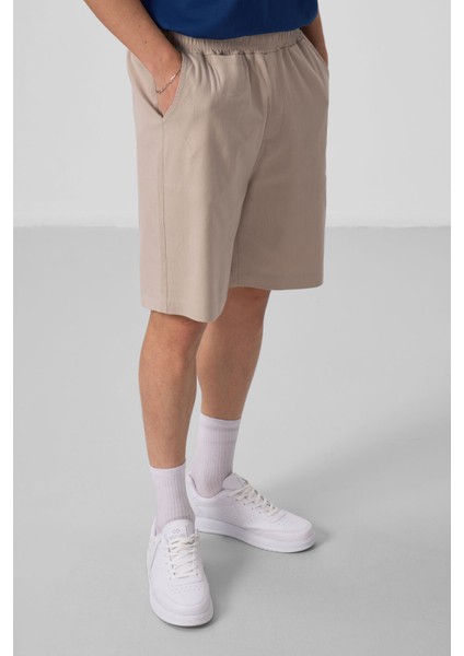 Taş Gri Standart Fit Dokuma Hafif Esnek Chino Şort - 81290 fırsatları