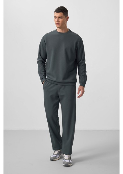 Taş Yüzeyi Dokulu Oversize Erkek Eşofman Takım - 85275