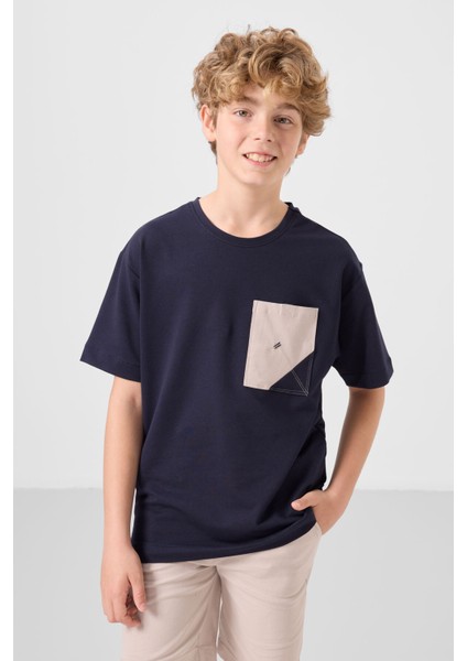 Lacivert-Taş Pamuklu Oversize Fit Dokuma Hafif Esnek Chino Erkek Çocuk Şort Takım - 11278 fiyatları