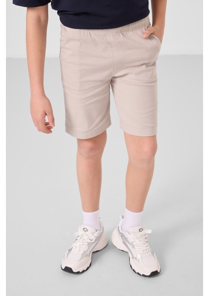 Lacivert-Taş Pamuklu Oversize Fit Dokuma Hafif Esnek Chino Erkek Çocuk Şort Takım - 11278 modelleri