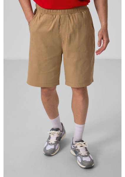 Koyu Bej Gri Standart Fit Dokuma Hafif Esnek Chino Şort - 81290 fiyatları