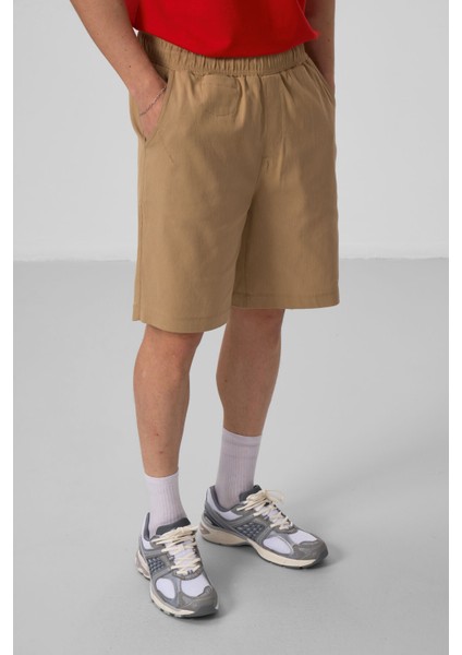 Koyu Bej Gri Standart Fit Dokuma Hafif Esnek Chino Şort - 81290 fırsatları