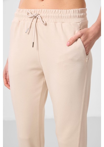 Bej Yumuşak Dokulu Gizli Fermuarlı Dar Paça Kadın Pantolon - 94668 modelleri