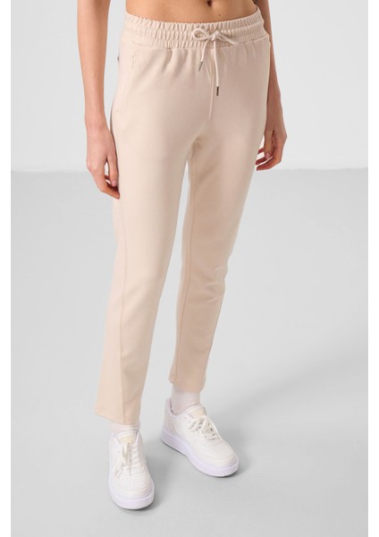 Bej Yumuşak Dokulu Gizli Fermuarlı Dar Paça Kadın Pantolon - 94668 indirimleri