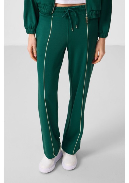 Yeşil Yumuşak Dokulu Dik Yaka Oversize Lastikli Kadın Eşofman Takım - 95349 modelleri