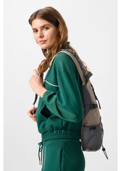 Yeşil Yumuşak Dokulu Dik Yaka Oversize Lastikli Kadın Eşofman Takım - 95349 fırsatları