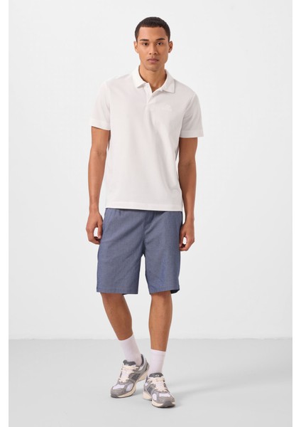 Kot Lacivert Standart Fit Dokuma Hafif Esnek Chino Erkek Şort - 81292