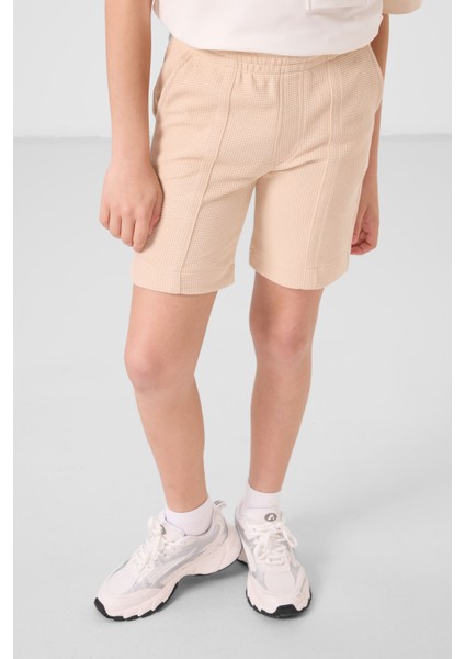 Bej Pamuklu Yumuşak Dokulu Standart Fit Basic Erkek Çocuk Şort - 11289 fiyatları