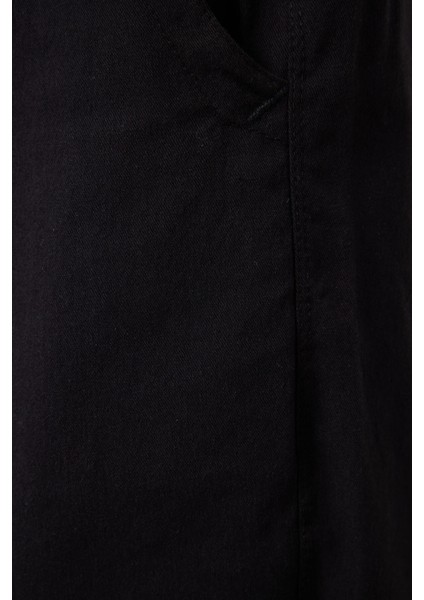 Siyah Standart Fit Dokuma Hafif Esnek Chino Erkek Şort - 81293 modelleri