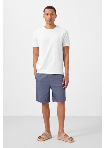 Kot Lacivert Standart Fit Dokuma Hafif Esnek Chino Erkek Şort - 81293