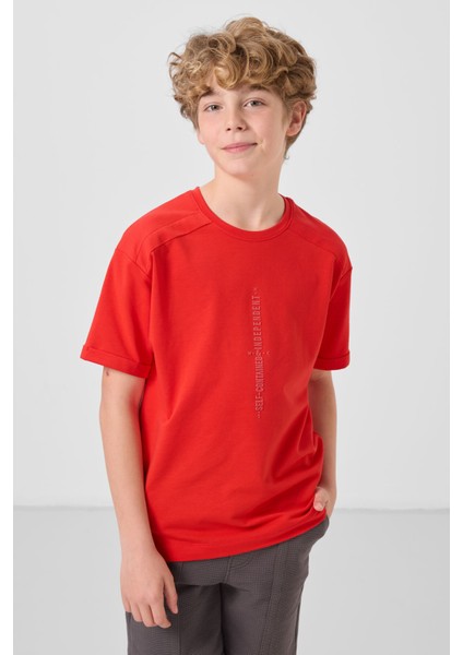 Fiesta Pamuklu Yumuşak Dokulu Oversize Baskılı Erkek Çocuk T-Shirt - 11301