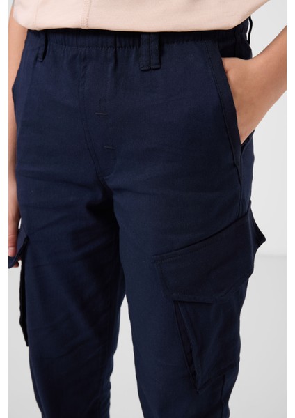 Lacivert Standart Fit Dokuma Hafif Esnek Chino Erkek Çocuk Pantolon - 11271 fırsatları