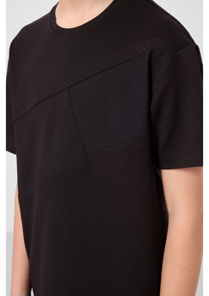 Siyah Pamuklu Oversize Fit Dokuma Hafif Esnek Chino Erkek Çocuk Şort Takım - 11275 indirimleri