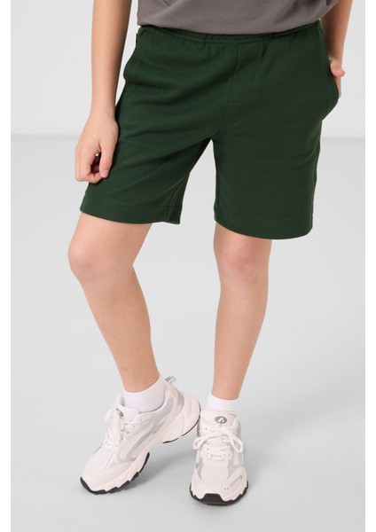 Çam Yeşili Pamuklu Yumuşak Dokulu Standart Fit Basic Erkek Çocuk Şort - 11293 fiyatları