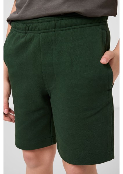 Çam Yeşili Pamuklu Yumuşak Dokulu Standart Fit Basic Erkek Çocuk Şort - 11293 indirimleri