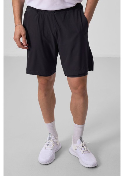 Antrasit Polyester Ince Yumuşak Standart Fit Erkek Taytlı Şort - 81287 fiyatları