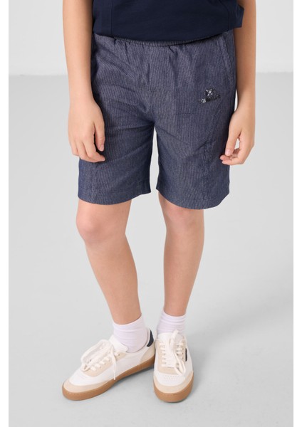 Lacivert-Kot Lacivert Pamuklu Oversize Fit Dokuma Hafif Esnek Chino Erkek Çocuk Şort Takım - 11276 fiyatları