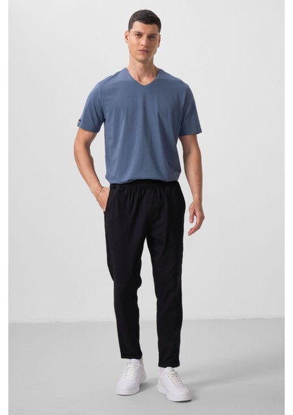 Siyah Standart Fit Dokuma Hafif Esnek Chino Erkek Pantolon - 82175 fırsatları