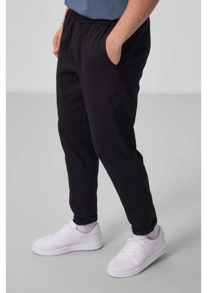 Siyah Standart Fit Dokuma Hafif Esnek Chino Erkek Pantolon - 82175 indirimleri