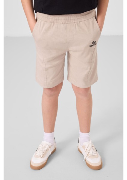 Siyah-Taş Pamuklu Oversize Fit Dokuma Hafif Esnek Chino Erkek Çocuk Şort Takım - 11276 fiyatları