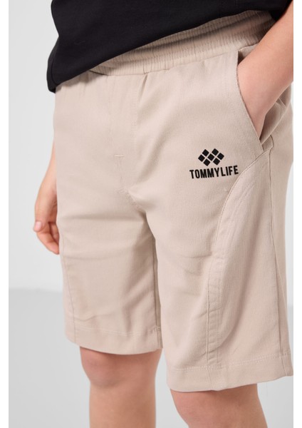 Siyah-Taş Pamuklu Oversize Fit Dokuma Hafif Esnek Chino Erkek Çocuk Şort Takım - 11276 fırsatları