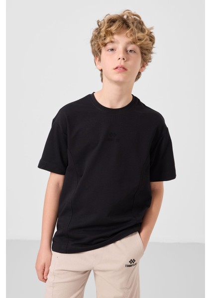 Siyah-Taş Pamuklu Oversize Fit Dokuma Hafif Esnek Chino Erkek Çocuk Şort Takım - 11276 indirimleri