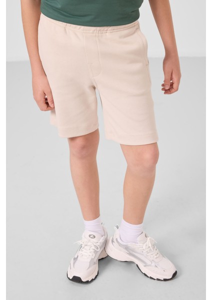 Bej Pamuklu Yumuşak Dokulu Standart Fit Basic Erkek Çocuk Şort - 11293 modelleri