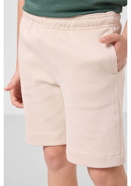 Bej Pamuklu Yumuşak Dokulu Standart Fit Basic Erkek Çocuk Şort - 11293 fırsatları