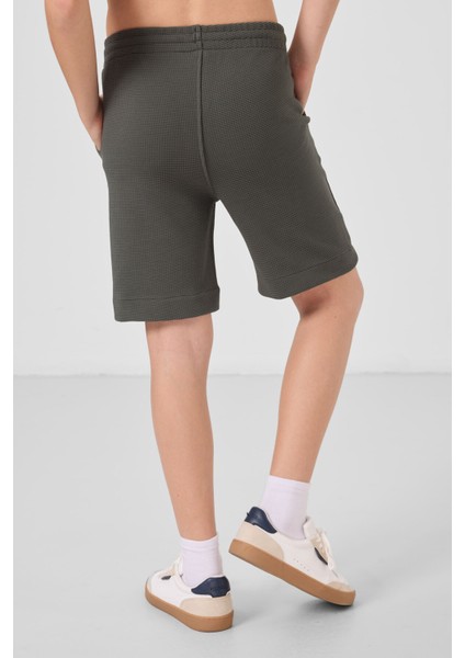 Haki Pamuklu Yumuşak Dokulu Standart Fit Basic Erkek Çocuk Şort - 11289 indirimleri