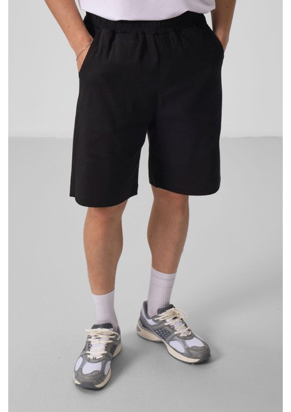 Siyah Standart Fit Dokuma Hafif Esnek Chino Erkek Şort - 81290 fiyatları