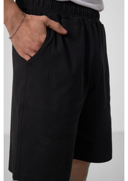 Siyah Standart Fit Dokuma Hafif Esnek Chino Erkek Şort - 81290 modelleri