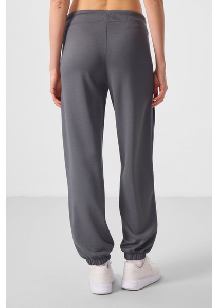 Koyu Gri Yumuşak Dokulu Cep Detalı Rahat Form Kadın Pantolon - 94672 indirimleri