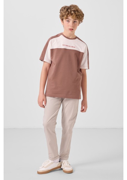 Taş Standart Fit Dokuma Hafif Esnek Chino Erkek Çocuk Pantolon - 11272