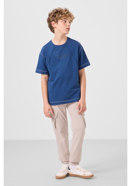 Taş Standart Fit Dokuma Hafif Esnek Chino Erkek Çocuk Pantolon - 11271