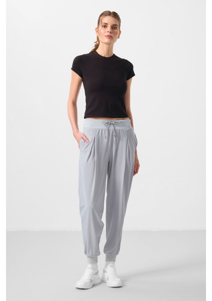 Taş Polyester Cepli Standart Kalıp Kadın Pantolon - 94677