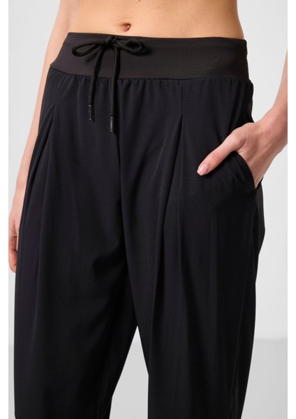 Siyah Polyester Cepli Standart Kalıp Kadın Pantolon - 94677 modelleri