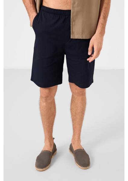 Lacivert Standart Fit Dokuma Hafif Esnek Chino Erkek Şort - 81291 fırsatları
