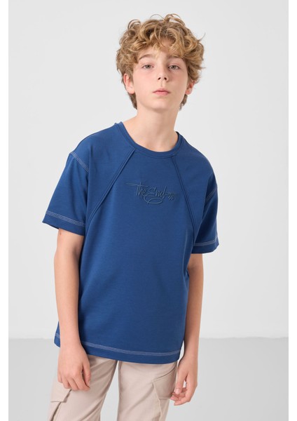 Parlament Pamuklu Yumuşak Dokulu Oversize Baskılı Erkek Çocuk T-Shirt - 11285