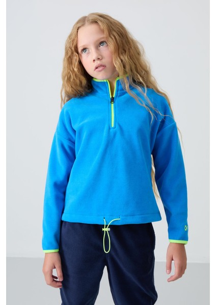 Saks Kalın Yumuşak Dokulu Standart Fit Nakışlı Polar Kız Çocuk Sweatshirt - 75151 fiyatları