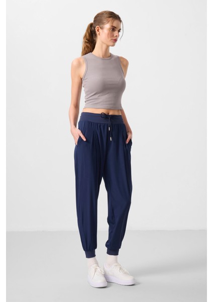 Indigo Polyester Cepli Standart Kalıp Kadın Pantolon - 94677