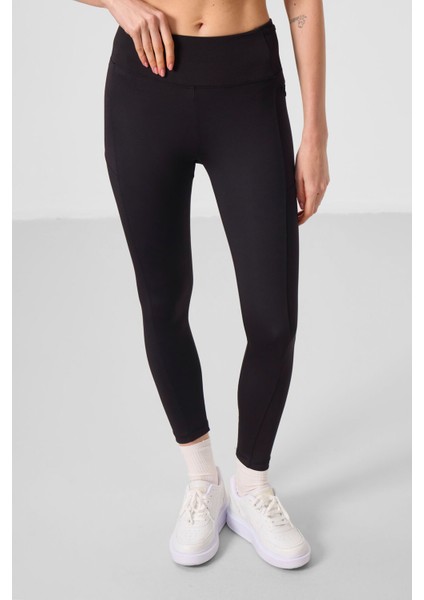 Siyah Polyester Esnek Standart Fit Performans Kadın Tayt - 94667 fiyatları